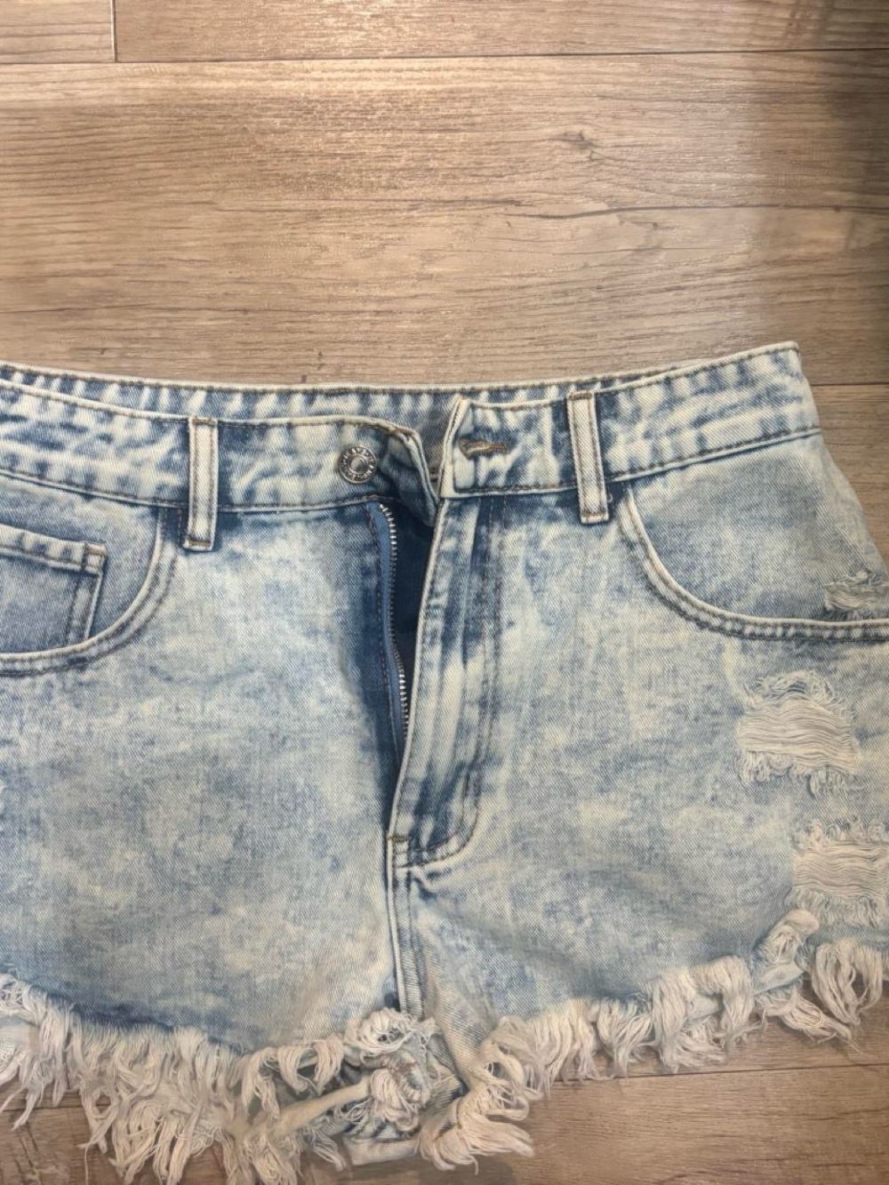 light wash jean shorts